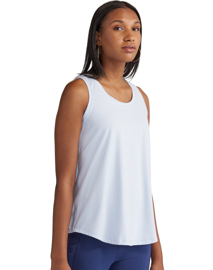 Champion Womens Tank Tops NZ - Soft Touch Cutout Light Blue ( 2681-RWVBG )